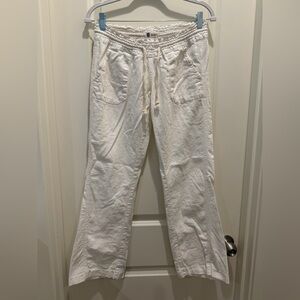 Roxy White Elastic Waist Casual Pants
